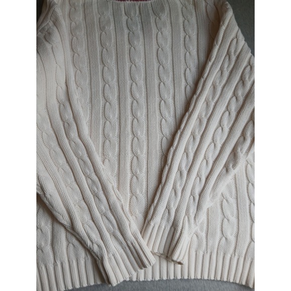Vintage Gap Sweater Large Tennis Prep Cable Knit V Neck Preppy Wimbleton 90s - Picture 14 of 15